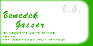 benedek gaiser business card